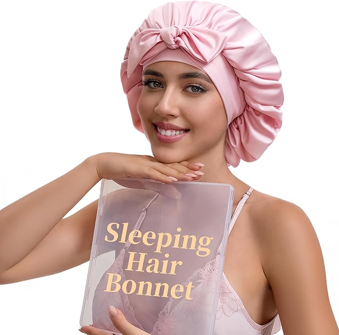 Adjustable Silk Bonnet Satin Curly Hair Wrap for Sleeping Women Anti Frizz