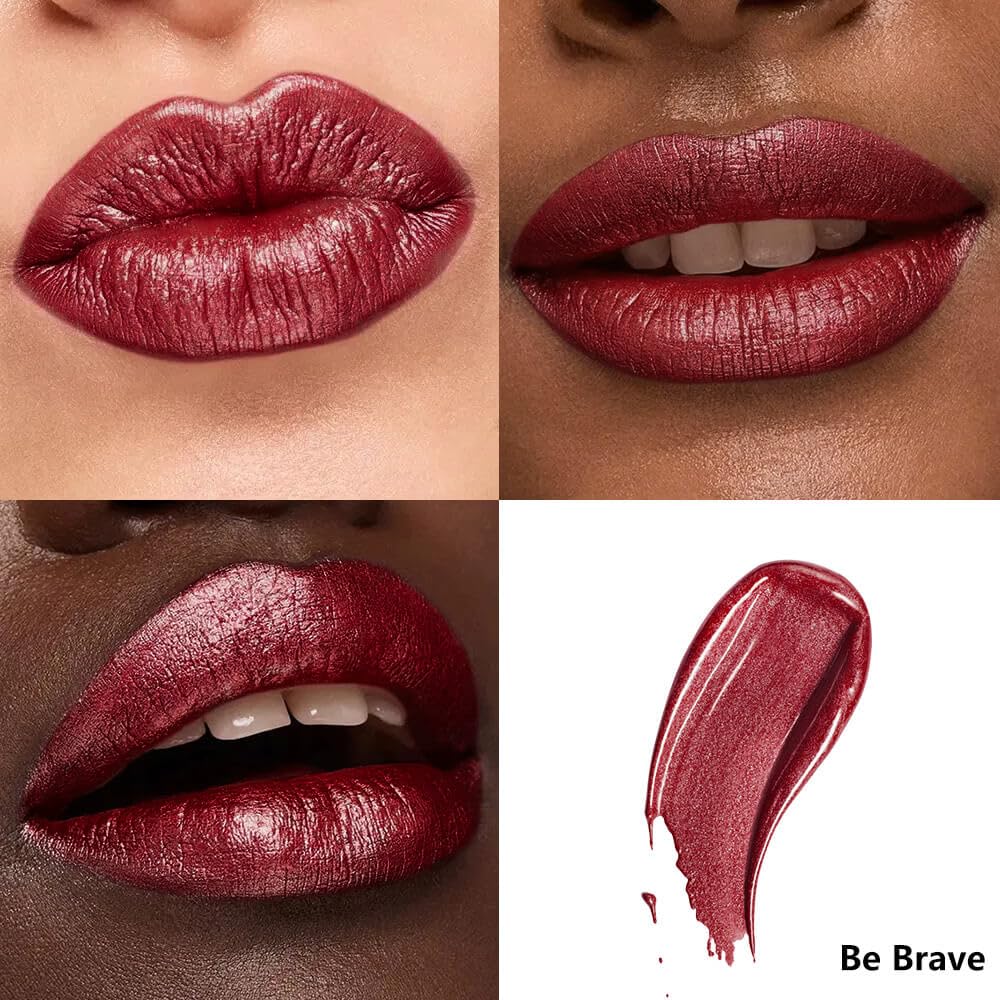 ilembane Burgundy Metallic Liquid Lipstick, Long Lasting - Be Brave