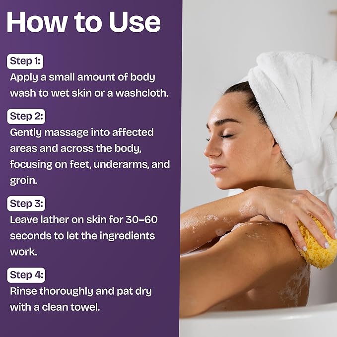Shailee Antifungal Body Wash with Tea Tree Oil | Eczema Body Wash Treats Ringworm, Back Acne & Jock Itch | Antifungal Soap For Men And Women with 1% Tolnaftate (16.9 Fl Oz Pack of 1)