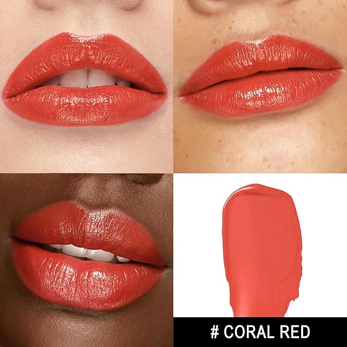 MAKI YIKA Moisture Coral Red Lipstick for Women Hydrate Tinted Lip Balm