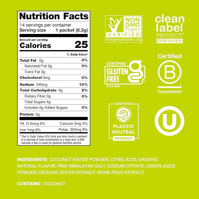 Cure Hydration - Electrolyte Drink Powder Lime 14 Packets