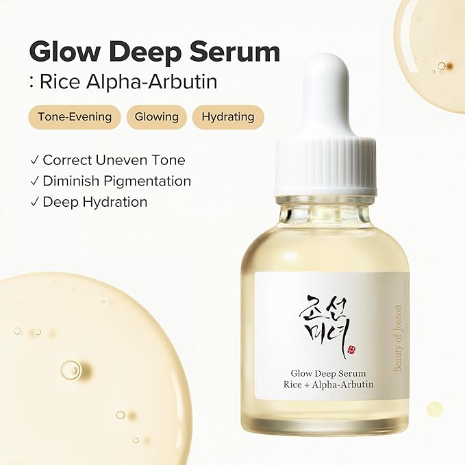 Beauty of Joseon Glow Deep Serum Rice Alpha-Arbutin Niacinamide for Uneven Dull Skin Tone, Daily Korean Skin Care 30ml, 1.01 fl.oz