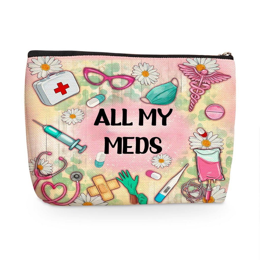 Nurse Makeup Bags, Nurse Gifts for Women, Meds Cosmetic Bags With Zipper