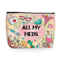 Nurse Makeup Bags, Nurse Gifts for Women, Meds Cosmetic Bags With Zipper