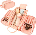 COLGRAM Travel Makeup Bag for Women, Large Capacity Waterproof Cosmetic Bag, Portable Toiletry Bags，Pouch with Divider & Handle