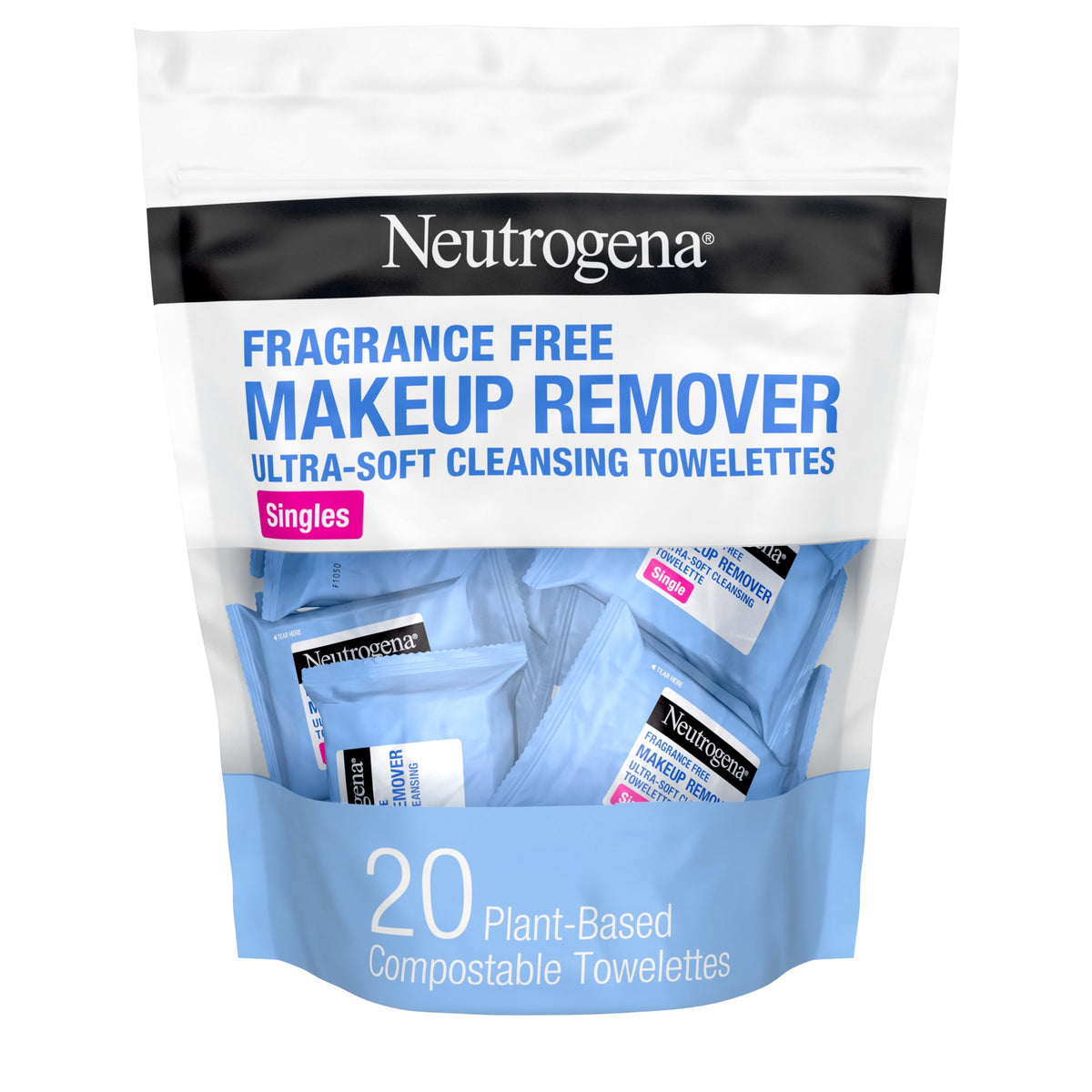 Neutrogena Fragrance-Free Makeup Remover Wipes, Singles, 20 ct