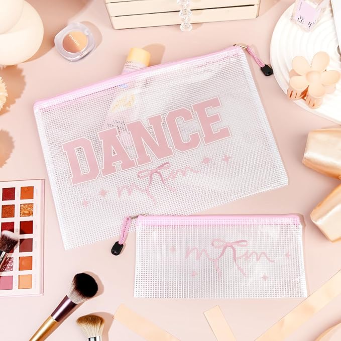 HUGNOW 2 Pcs Cheer Bag Cheer Makeup Bag Gifts Zipper Pouch Snack Makeup Case Cheerleader Accessories Bags Bulk for Cheerleading Party Supplies