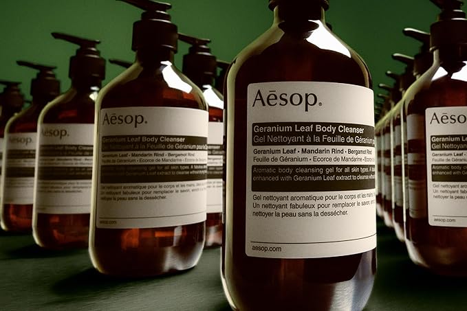 Aesop Geranium Leaf Body Cleanser | Gentle Shower Gel with Geranium, Mandarin and Bergamot Essential Oil Blend to Refresh & Balance Skin | 500 mL / 16.9 oz (Pack of 3)