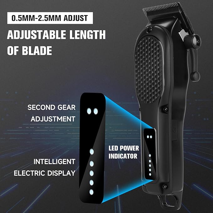 NUTCORE Men's Hair Clippers for Professional Hair Trimmer Cordless Rechargeable Powerful Beard Trimmer Hair Cutting Grooming Tool