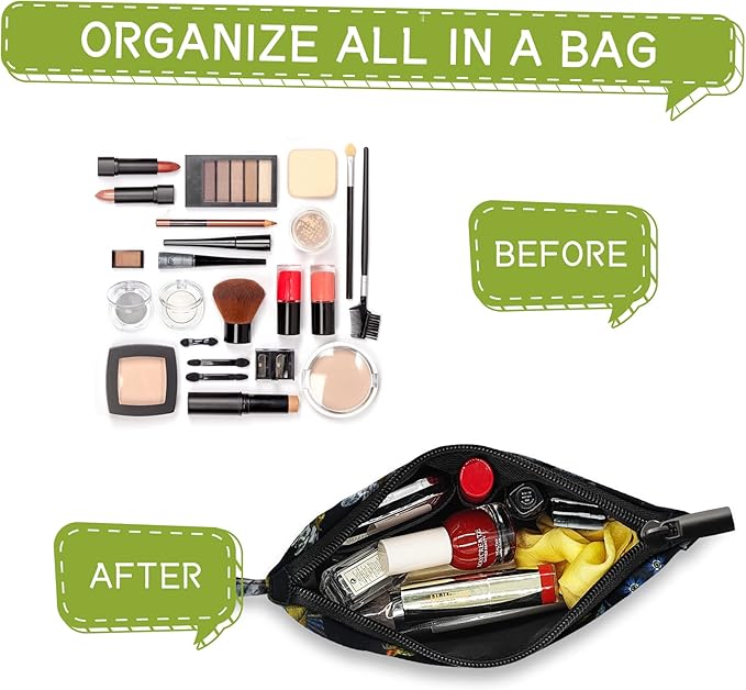 Gloppie Makeup Bag Small Cosmetic Bag for Purse Zipper Make Up Pouch