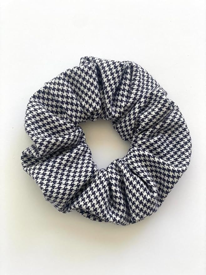 ClassExceed School Uniform Plaid, Plaid Scrunchie, Back to school, handmade school uniform hair accessories (Houndstooth)