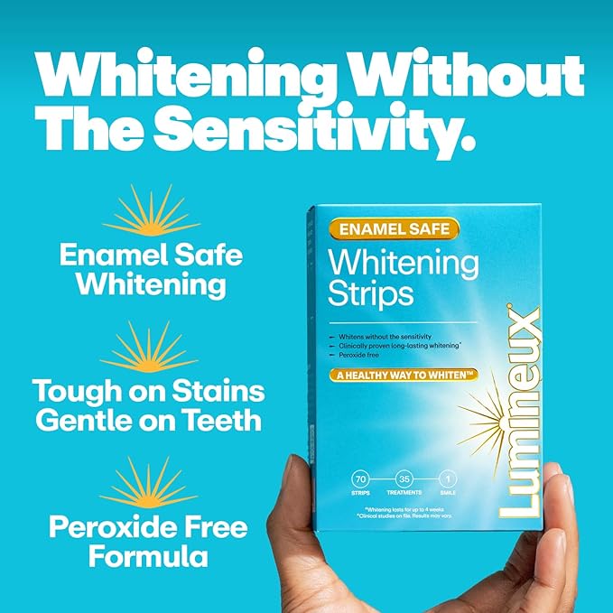 Lumineux Teeth Whitening Strips, Peroxide Free, 35 Treatments (6 Months)