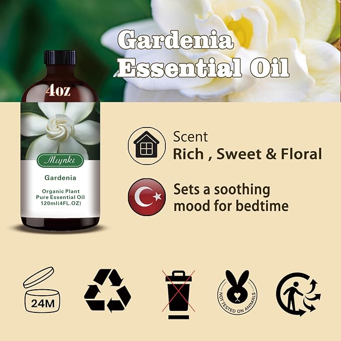 MLYNKL Gardenia Essential Oil,Gardenia Oil for Massage Home,4 fl oz