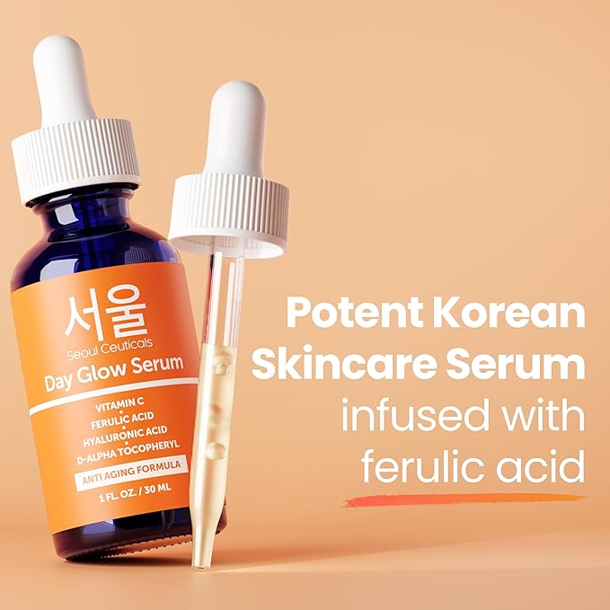 SeoulCeuticals Korean Skin Care 20% Vitamin C Serum for Face + CE Ferulic