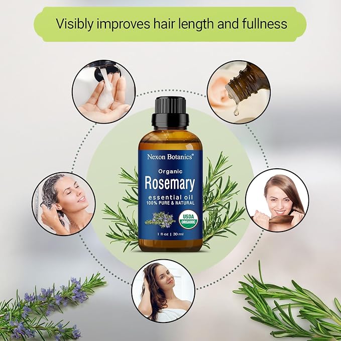 Organic Rosemary Essential Oil 30 ml - 100% Pure & Natural - Hexane Free