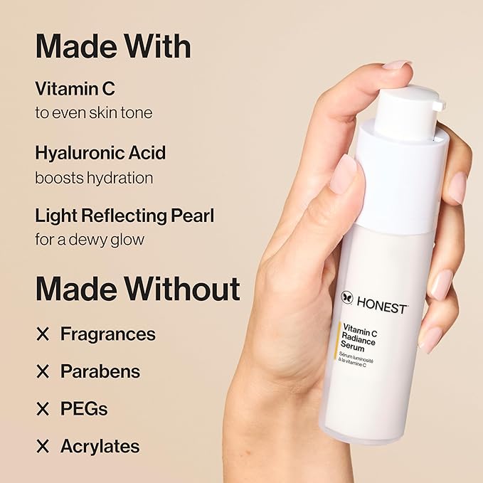 Honest Beauty Vitamin C Radiance Serum, Sensitive Skin, Unscented, 1 fl oz