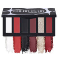 SUSIKEKI Red Eyeshadow Palette with Mirror Sliver Red Black Tones Matte Shimmer 6 Colors Mini Eye Shadow Pallet Travel Size Highly Pigmented for Joker Vampire Clown Goth Halloween Christmas Makeup