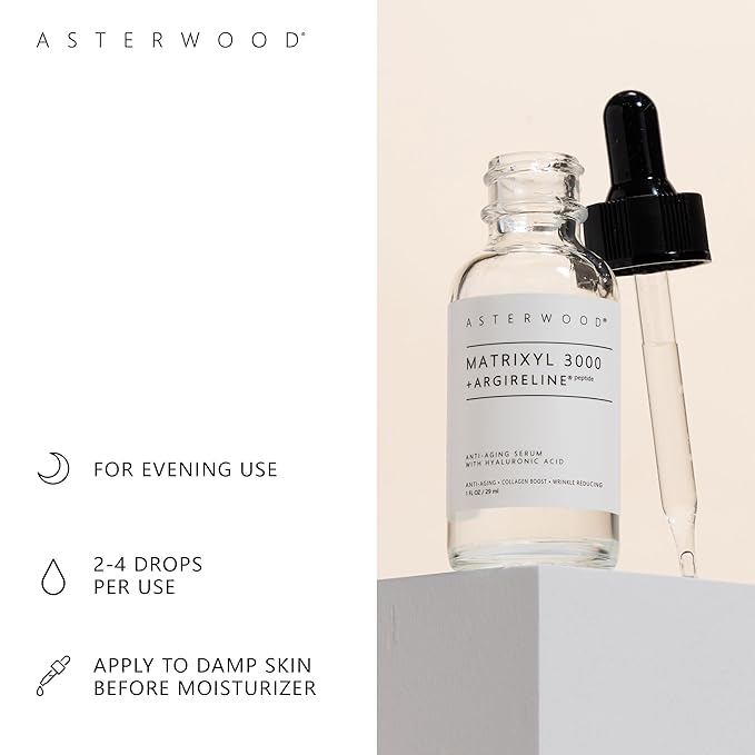 Asterwood Matrixyl 3000 & Argireline Peptide Serum with Hyaluronic Acid