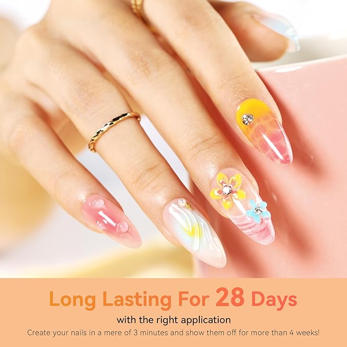 Makartt Blooming Gel & 3D Gel Nail Art Kit for DIY Nail Art Clear