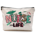 QGFM Nurse Makeup Bags,Nurse Gifts for Women,Nurse Cosmetic Bags With Zipper,Nurse Gifts for Nursing Student,Student Nurse Gifts(F style)