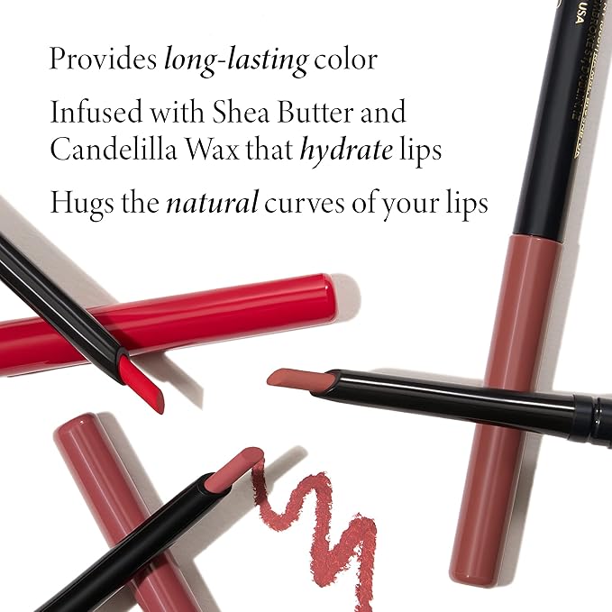 LAURA GELLER NEW YORK Modern Classic Lip Liner, Luxurious Creamy Long Lasting Lip Liner, Prevents Feathering and Fading, Major Mauve