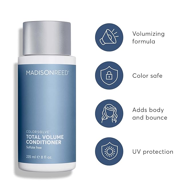 Madison Reed ColorSolve Total Volume Conditioner – Sulfate-Free Volumizing Conditioner for Fine & Thin Color-Treated Hair, Adds Body, Lift & Bounce Without Weighing Hair Down, 8 Fl Oz