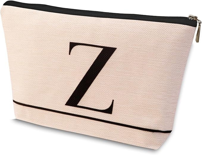 HDYHDY Letter A-Z Initial Personalized Makeup Bags, Birthday Gifts for Women, Monogrammed Gifts for Women Mom Sister Best Friend Bride Bridesmaid, Mothers Day, Christmas, Small Travel Cosmetic Bag (Z)