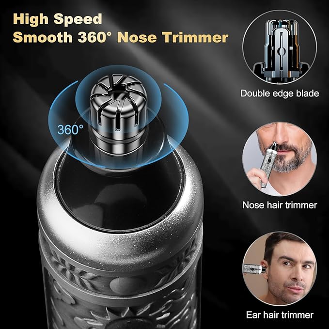 QREEYX Hair Clippers for Man T-Blade Trimmer Nose Hair Trimmer Electric Shaver Set, Professional 4 in 1 Barber Clippers Set for Haircut, Men’s Grooming Kit with LCD Display, Ideal Gift for Him