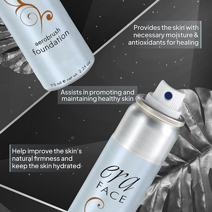 ERA Beauty Face Spray Makeup (R9 Chestnut, 2.25 oz) - Airbrush Foundation, Everyday, Buildable, Professional Spray on Cosmetics