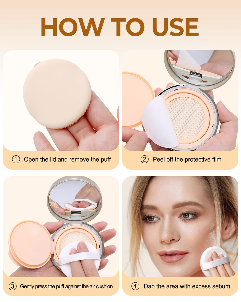 Face Oil Blotting Cushion Instead of Oil Blotting Paper Sheets for Oily Skin, Oil Absorbing Liquid Mattifying Cushion, Oil Control with Natural Tea Tree, Absorb Excess Oil for Makeup