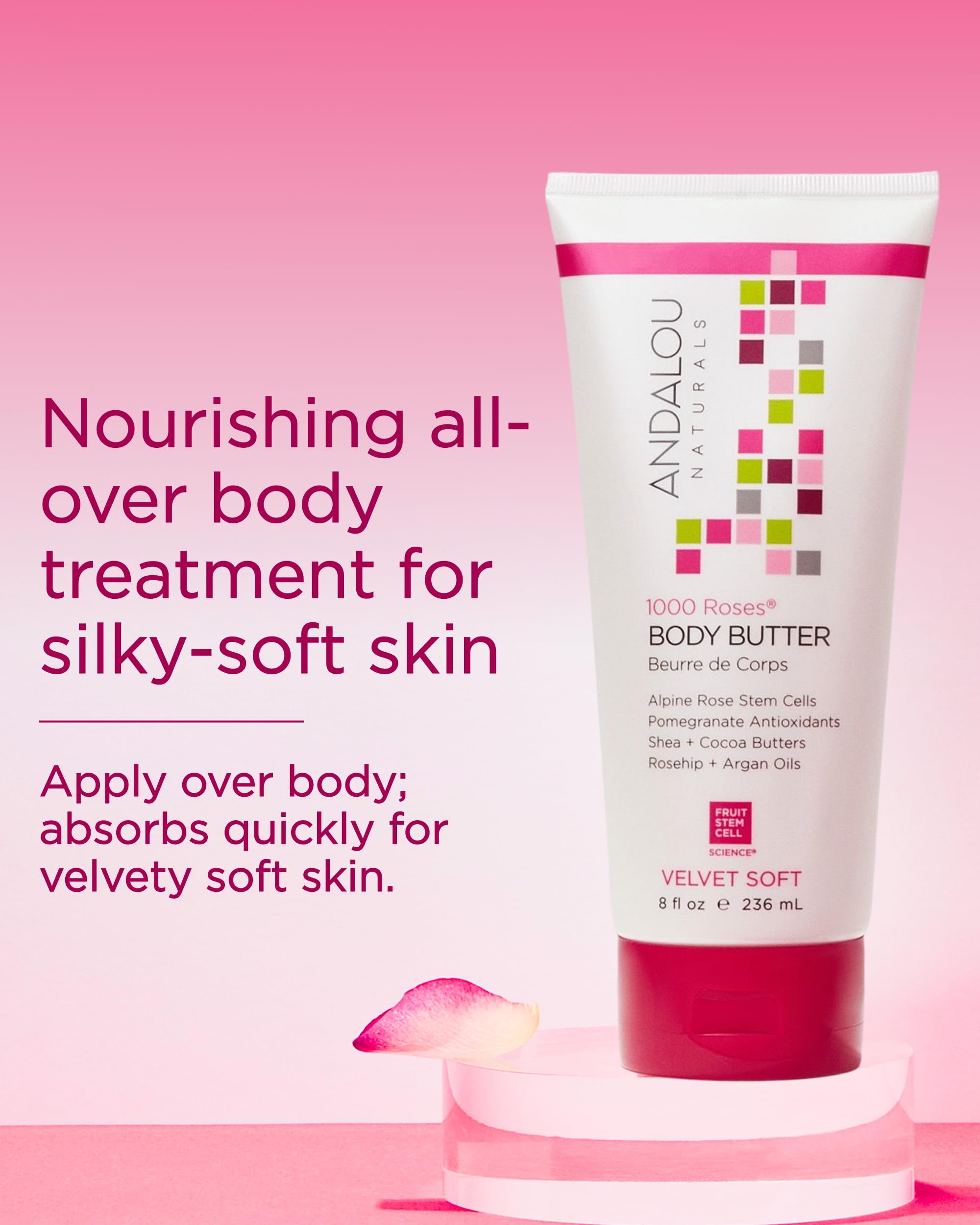 Andalou Naturals 1000 Roses Velvet Soft Body Butter (8 fl oz)
