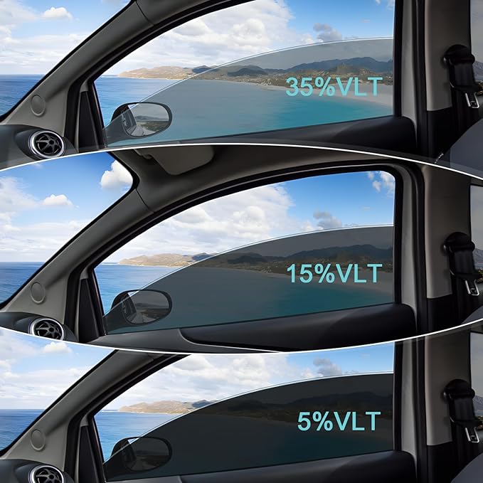 TOYOCO Ceramic Car Window Tint Film, 5% VLT, 20" x 20FT Window Privacy Film, No Signal Interference, 99% UV Protection & Scratch-Resistant for Side & Rear Windows, DIY Install