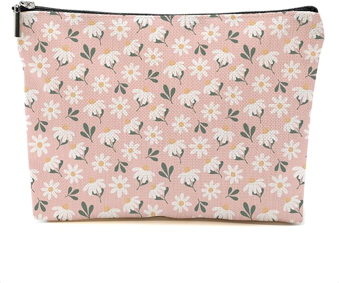 Vintage Daisy Flowers Makeup Bag Friend Friendship Gifts for Women Girls