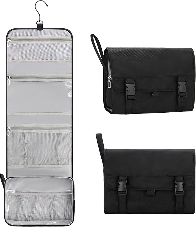 Relavel Travel Hanging Toiletry Bag for Men Women Travel Kit Shaving Bag