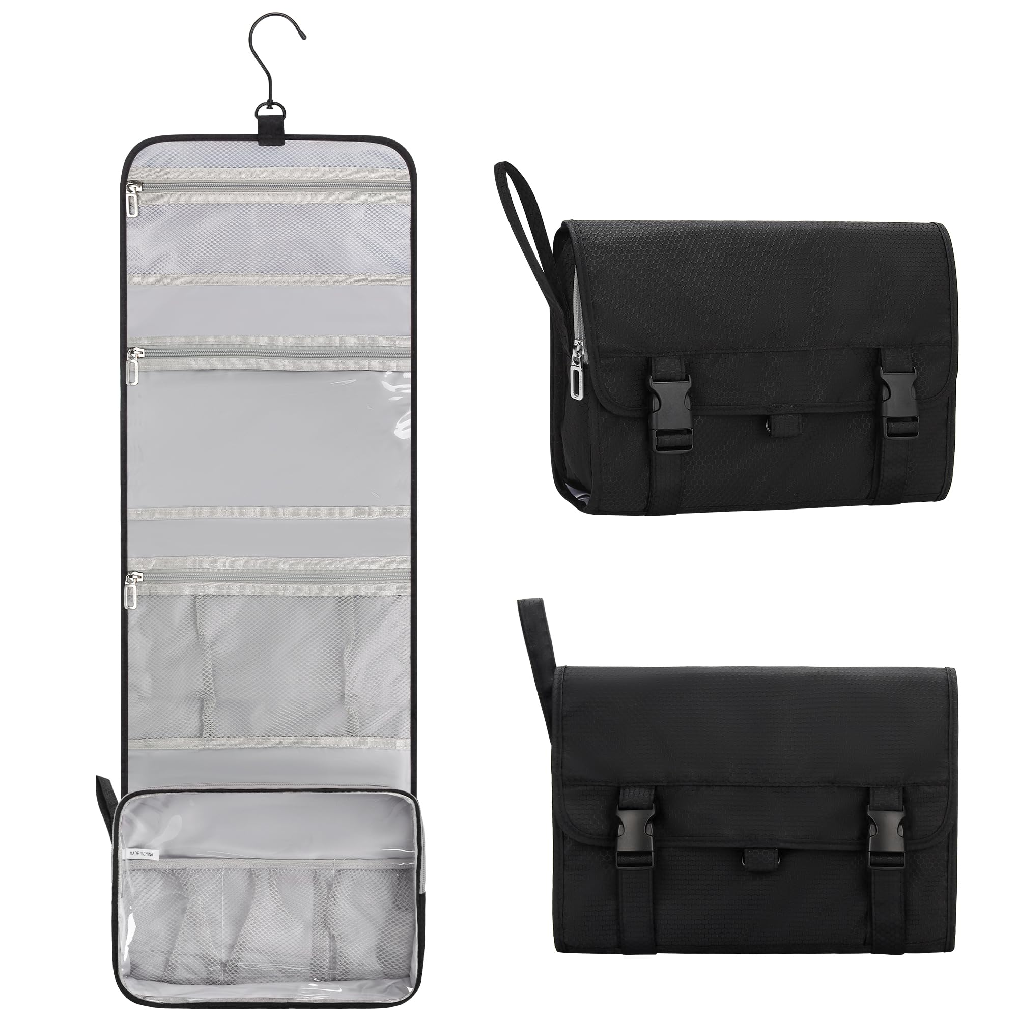Relavel Travel Hanging Toiletry Bag for Men Women Travel Kit Shaving Bag