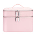 idoltimes Makeup Case, Large Capacity Waterproof Double Layer Cosmetic Bag with Removable Divider, Double Compartment Brush Organizer, Multi-functional Travel Organizer