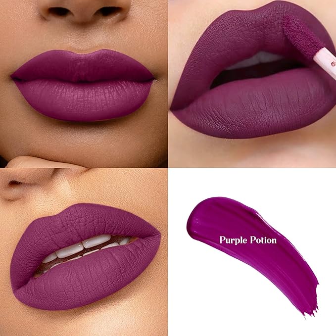 ilembane Plum Berry Matte Liquid Lipstick Long Lasting - Purple Potion