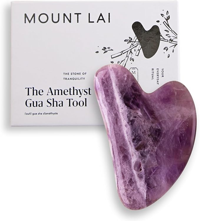 Mount Lai -The Amethyst Gua Sha Facial Lifting Tool | Face Sculpting Tool for Skin Care | Guasha Tool for Face and Body | Facial Massage Tools to Relieve Muscle Tension and Reduce Puffiness