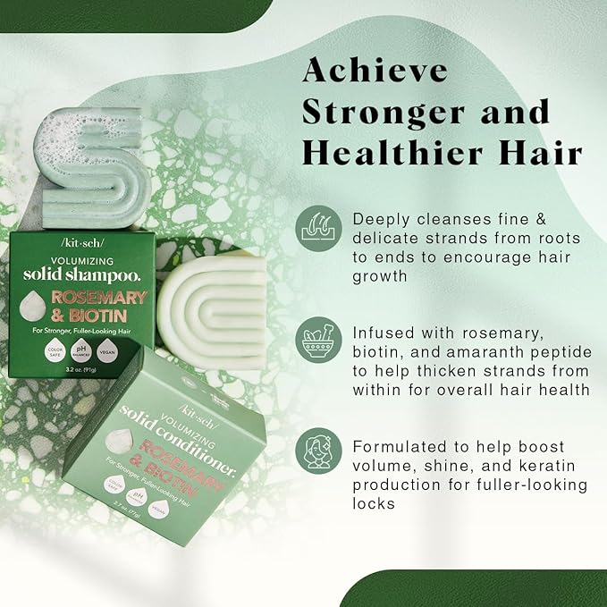 Kitsch Rosemary & Biotin Shampoo and Conditioner Set for Hair Growth