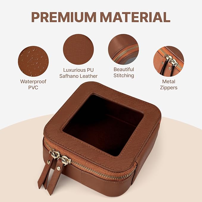FASAOH Small Clear Makeup Bag Travel Cosmetic Case, Portable Make Up Organizer Traveling Compact Car Bag for Essentials Transparent Toiletry Bag with Zipper