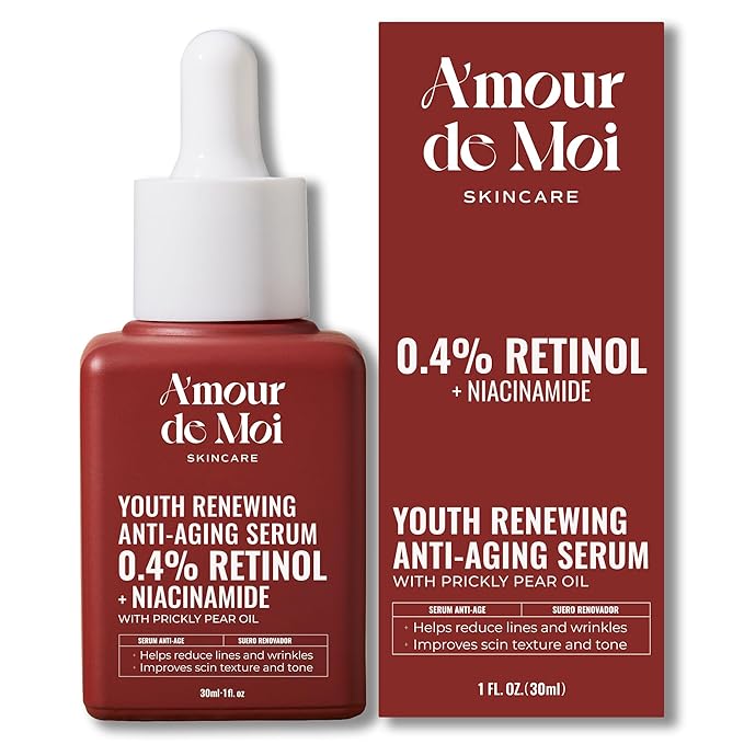ADM Anti Aging Pure Retinol Serum For Face with Niacinamide - Resurfacing, softer, smoother-looking skin - Moisturizing Facial Skincare for Sensitive Skin - 1oz
