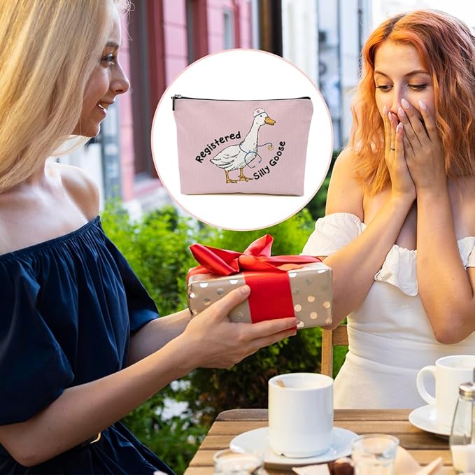 BQXH Nurse Practitioner Gifts Makeup Bag, Funny Goose Cosmetic Bag