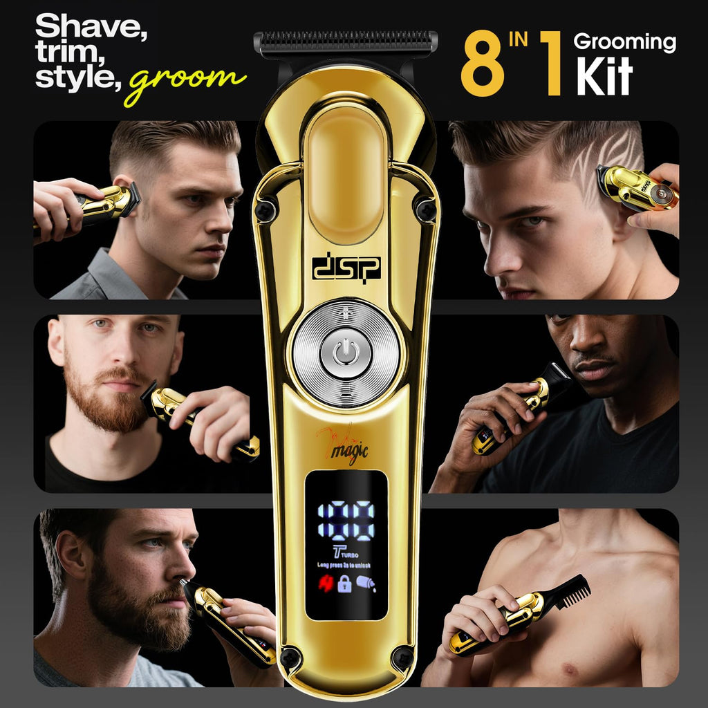 DSP 6-in-1 Grooming Kit for Men, Cordless Rechargeable Trimmer Set