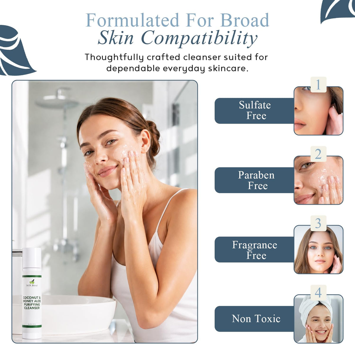 Foaming Face Wash with Coconut, Honey & Aloe Vera, Gentle Cleanser 120 ml