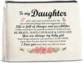 UPNEGE Daughter Gifts Makeup Bag, Gifts for Daughter Floral Cosmetic Bag Zipper Makeup Pouch Gift for Christmas Birthday Graduation