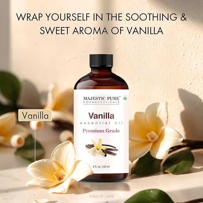 Majestic Pure Vanilla Essential Oil for Diffuser - 2 Fl Oz