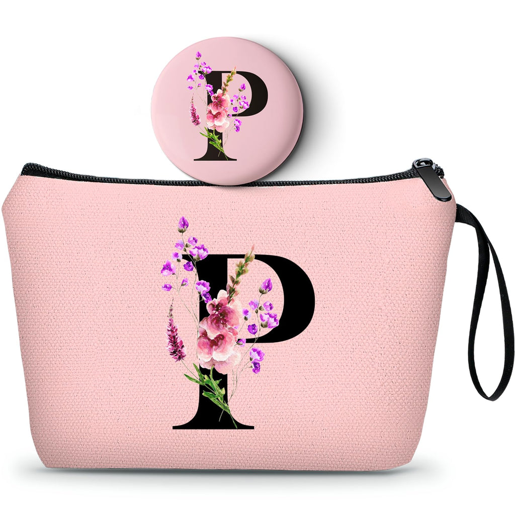 SEAMOON Birthday Inspirational Bridesmaid Proposal Team Small Gifts for Women Mom Aunt Teacher Sister Coworkers Makeup Cosmetic Bag Travel with Mirror Mothers Day Christmas Graduation P
