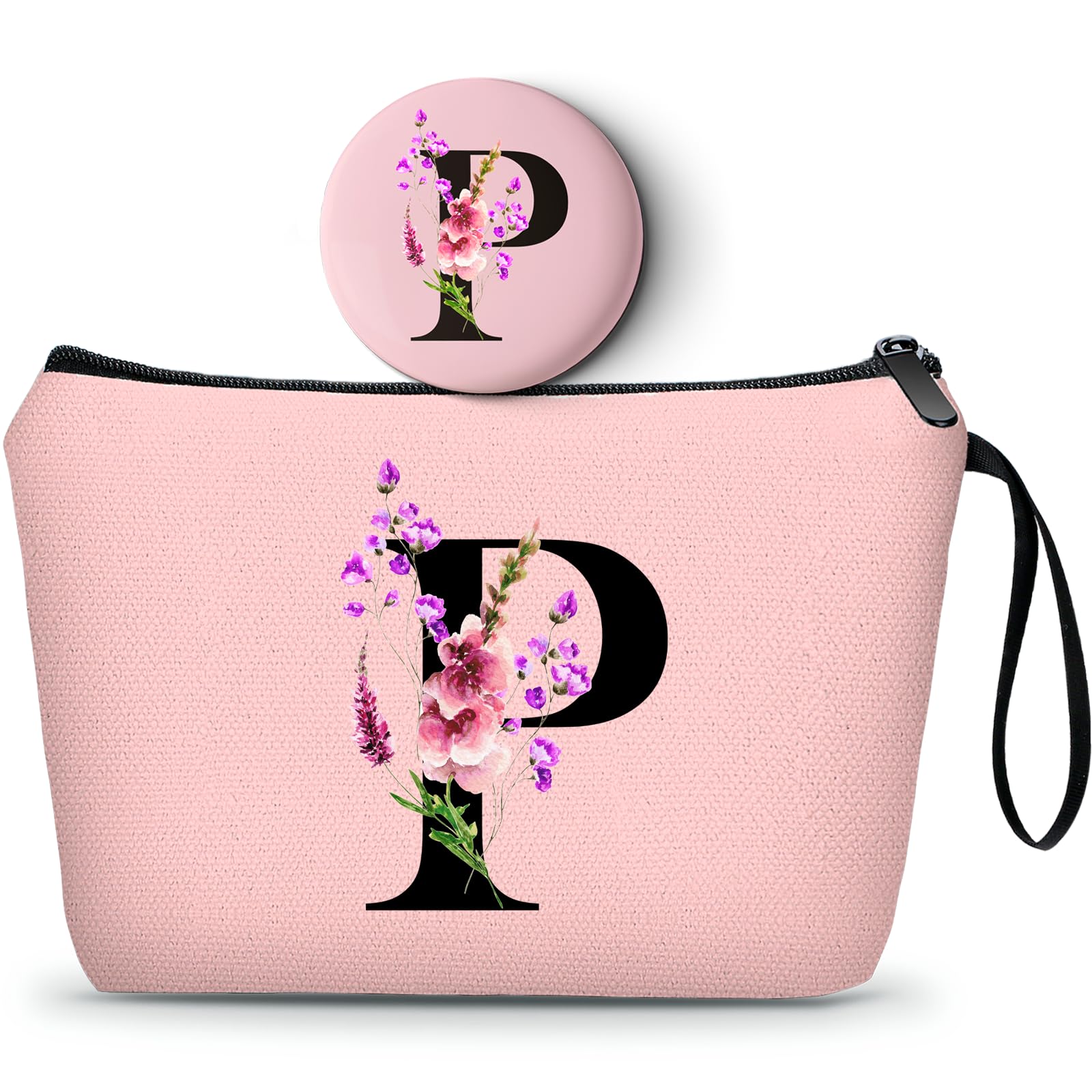SEAMOON Birthday Inspirational Bridesmaid Proposal Team Small Gifts for Women Mom Aunt Teacher Sister Coworkers Makeup Cosmetic Bag Travel with Mirror Mothers Day Christmas Graduation P