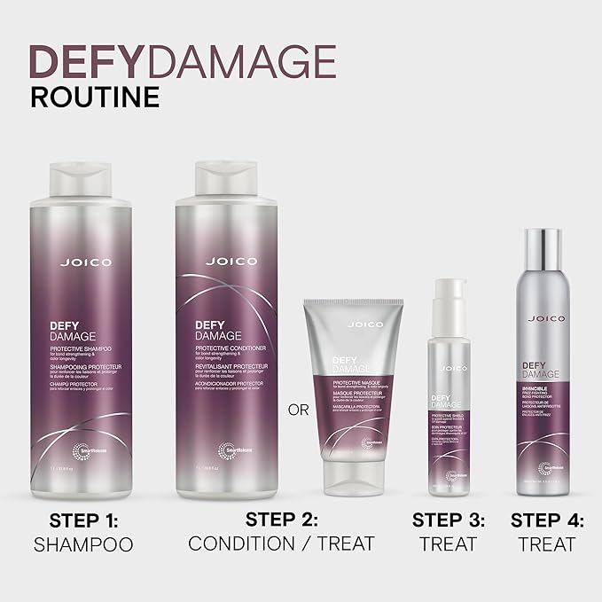 Joico Defy Damage Protective Shampoo | For Color-Treated Hair | Strengthen Bonds & Preserve Hair Color | With Moringa Seed Oil & Arginine | 33.8 Fl Oz