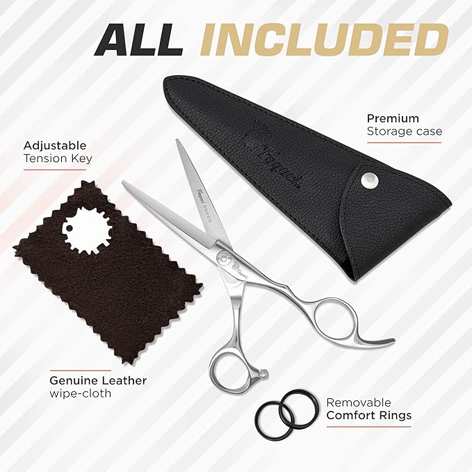 Fagaci Professional Hair Scissors & Hair Clips for Styling Sectioning Set, Hair Cutting Scissors Professional Extreme Sharp, Duckbill Hair Styling Clips, Hair Shears, Barber Scissors for Men & Women